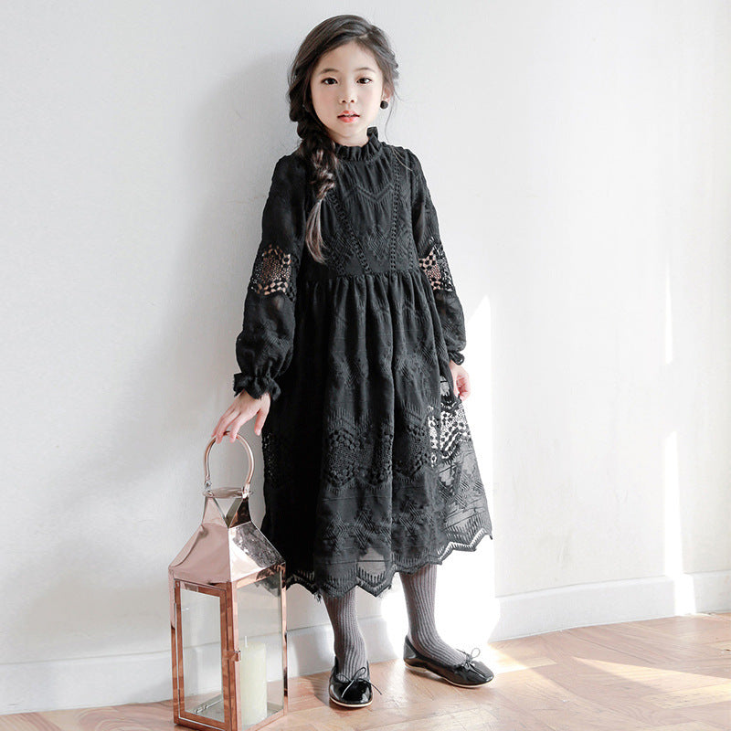 Girls Chiffon Embroidered Princess Long Skirt