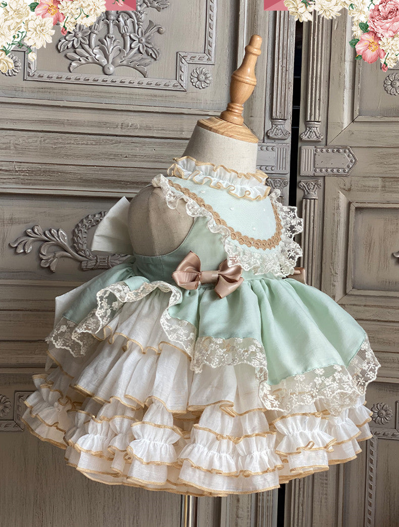 Girls Lace Lolita Princess Cake Dress