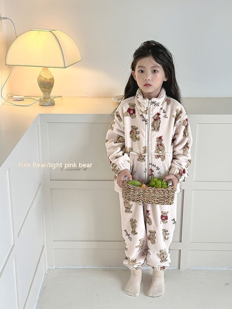 Boys And Girls Home Wear Pajamas Set