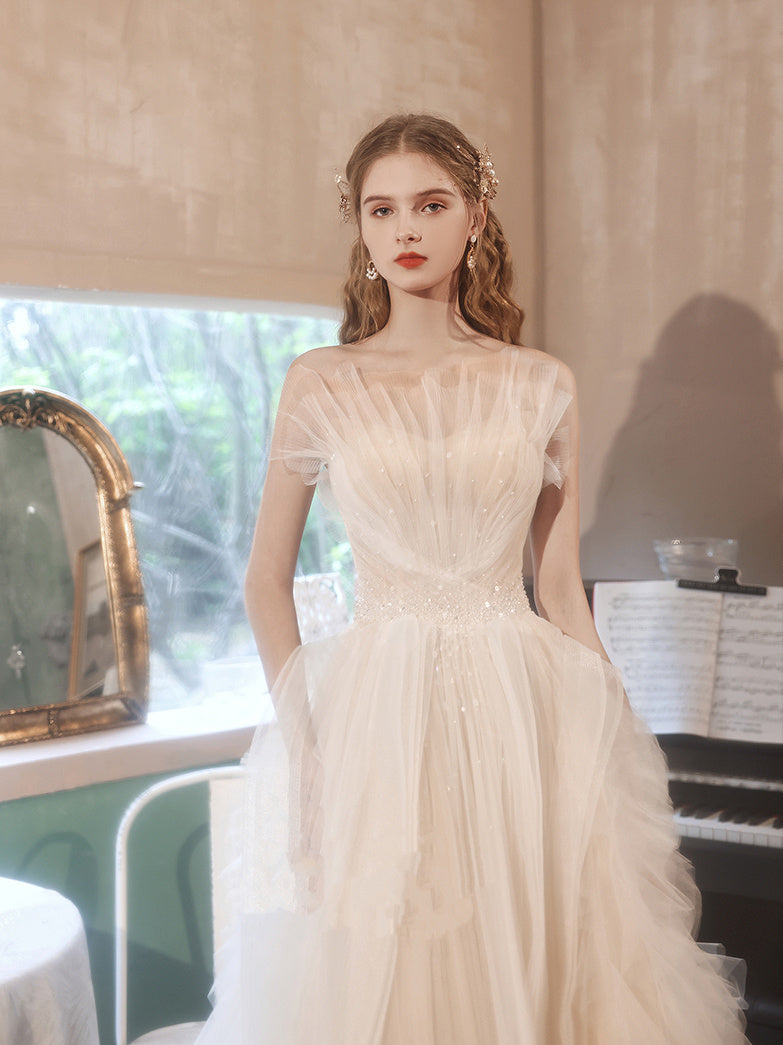 Robe de mariée légère avec soutien-gorge de style Sen, certificat français