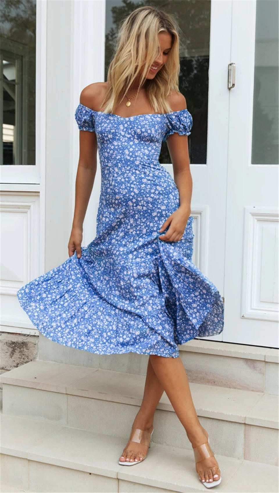 Robe à imprimé floral avec imprimé sur les épaules