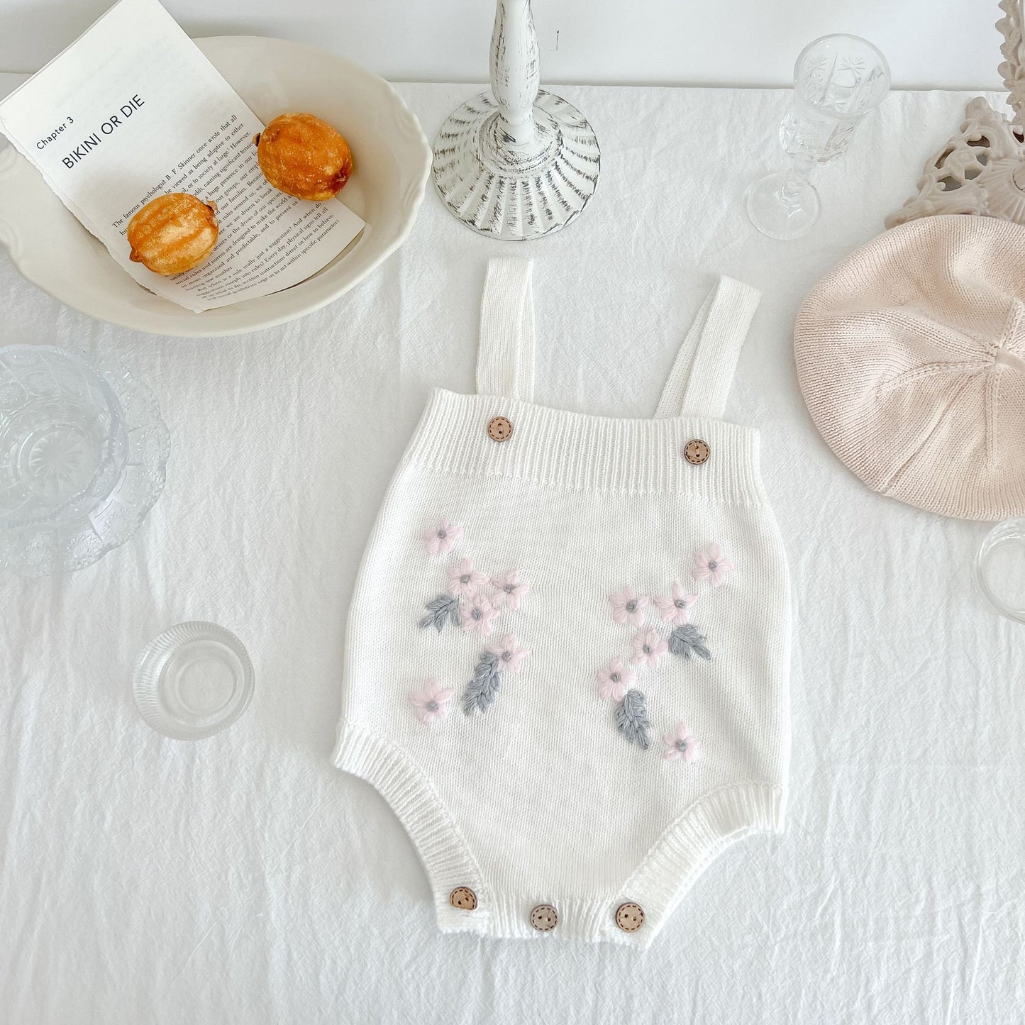 Combinaison brodée pour bébé, vêtements de sortie de princesse d'automne et d'hiver