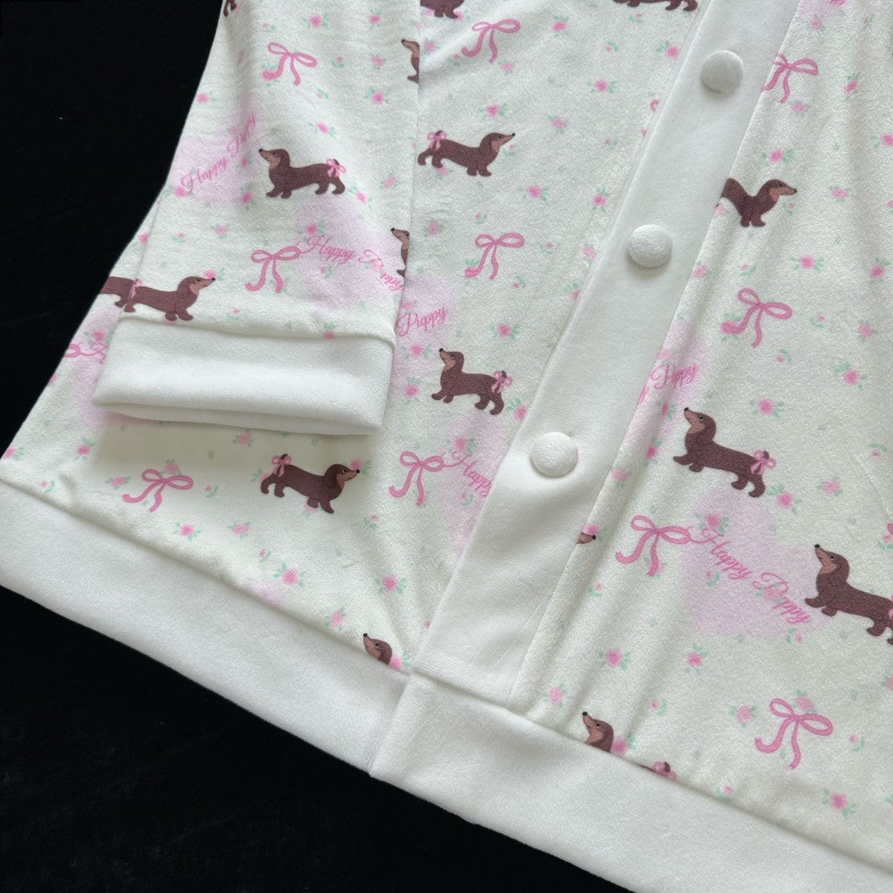 Island Velvet Sausage Dog Pajamas Women's Cute Outdoor Homewear