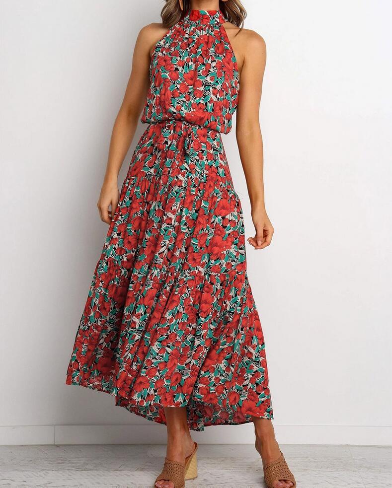 Robe florale chaude printemps et été