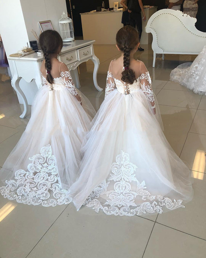 Bola Vestido de Novia de Niña Florista Cola