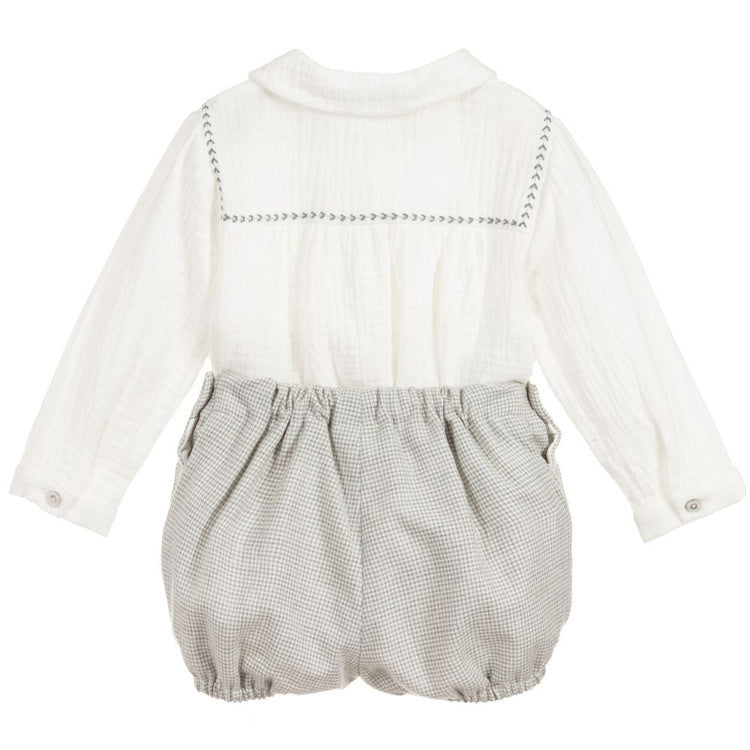 Costume bébé deux pièces en coton à manches longues