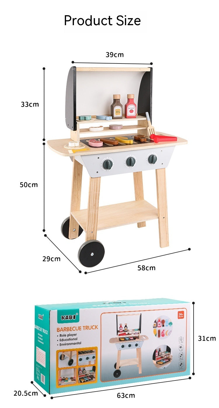 Juguetes de barbacoa de cocina de simulación de estilo nórdico para bebé