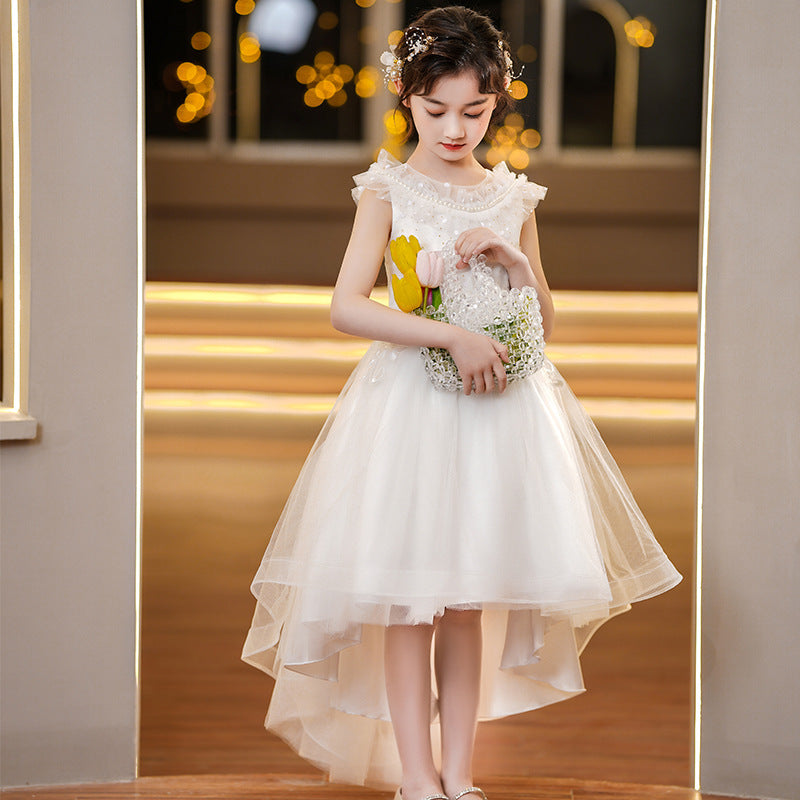 Robe d'été pour filles à fleurs, haut de gamme, européenne et américaine, défilé de Performance de Piano, pour enfants