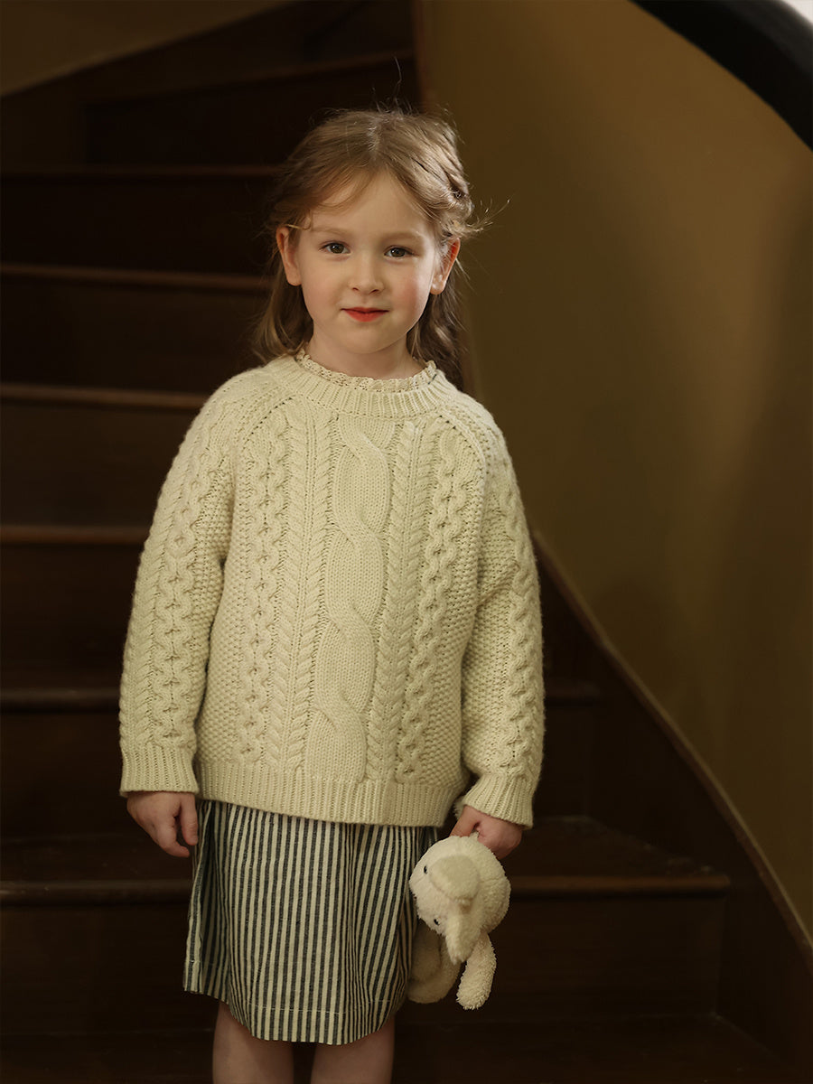 Pull fille en coton et laine mélangés de niche