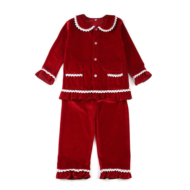 Christmas Classic Children's Clothing Soft Cotton Solid Color Cute Red