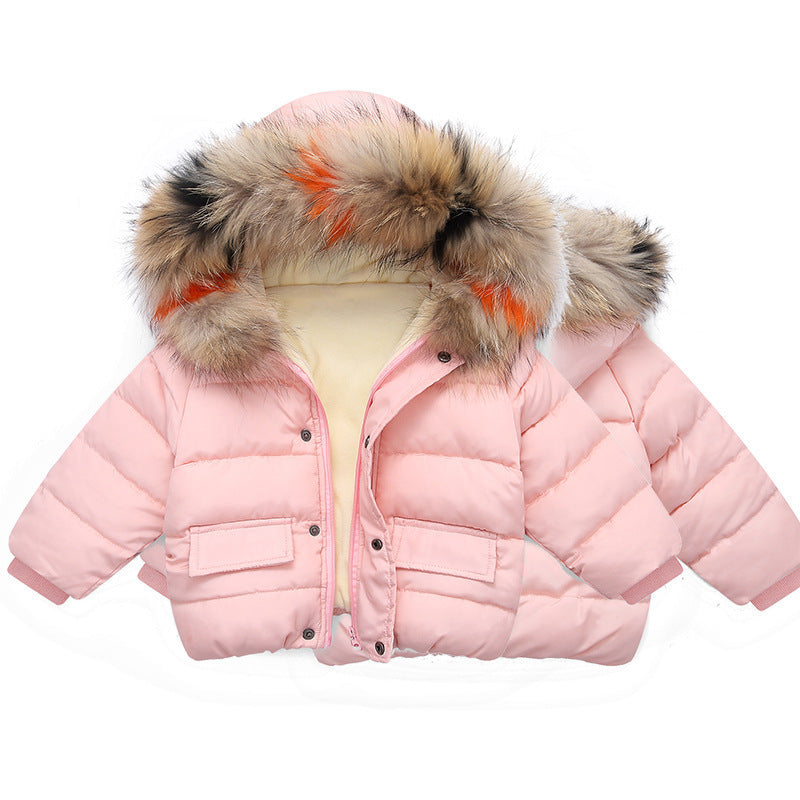 Manteau en coton rembourré main bébé fille 1 an