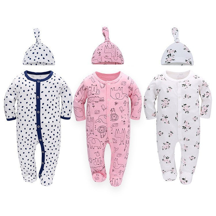 Baby Fashion Simple Long-sleeved Jumpsuit Set