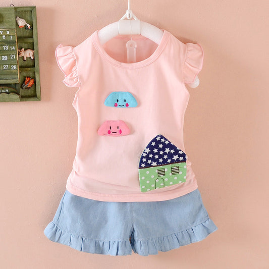 Summer new children's vest suit