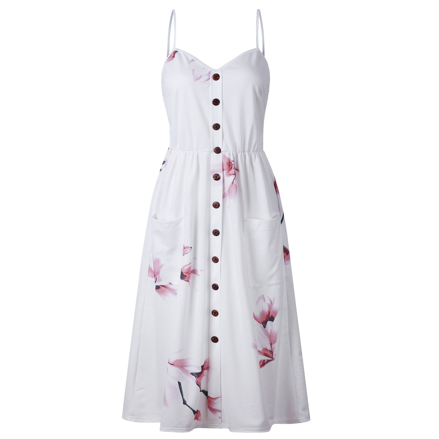 Robe fleurie à bretelles tendance pour femme