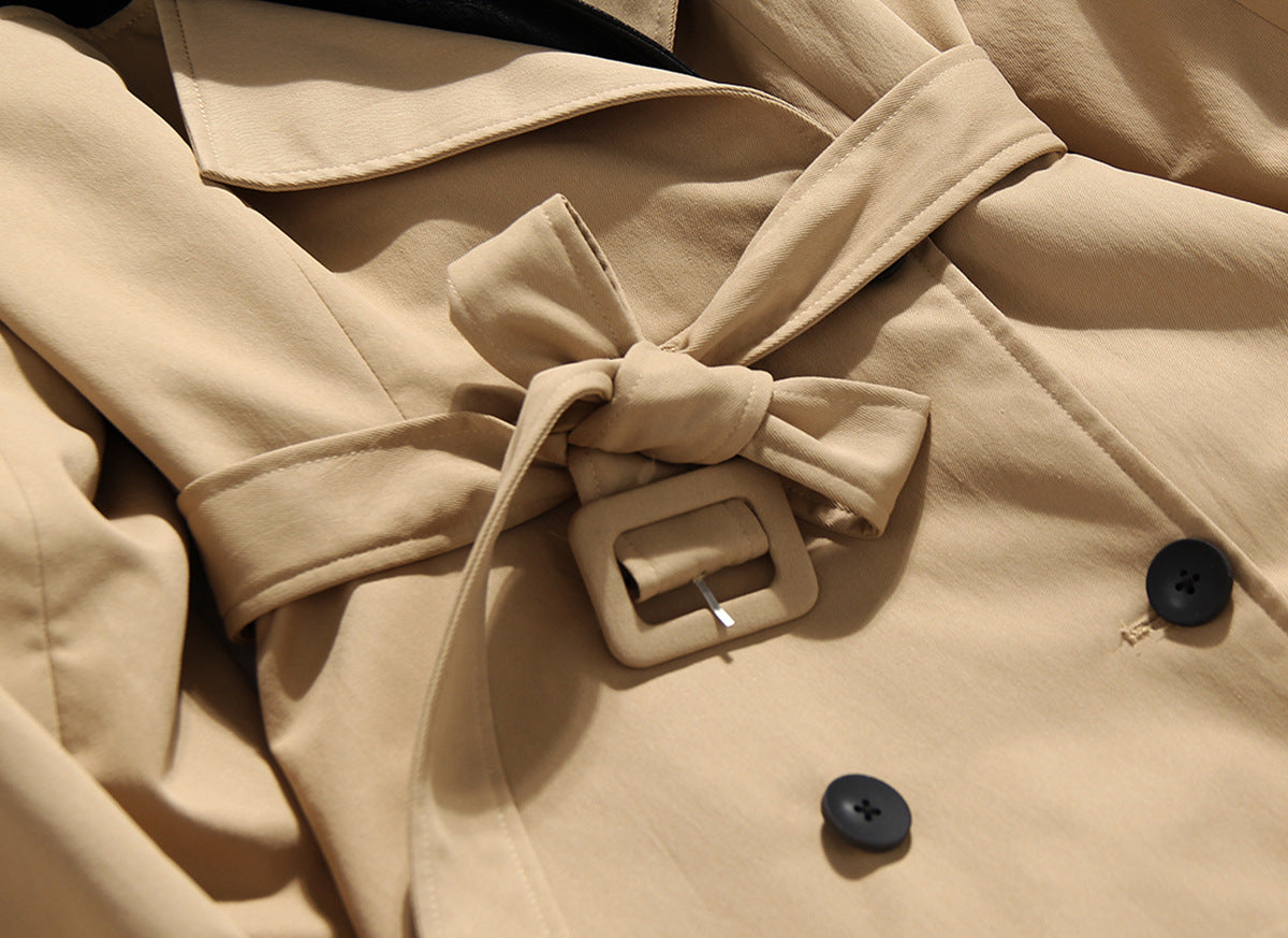 Manteau croisé à double boutonnage pour femme