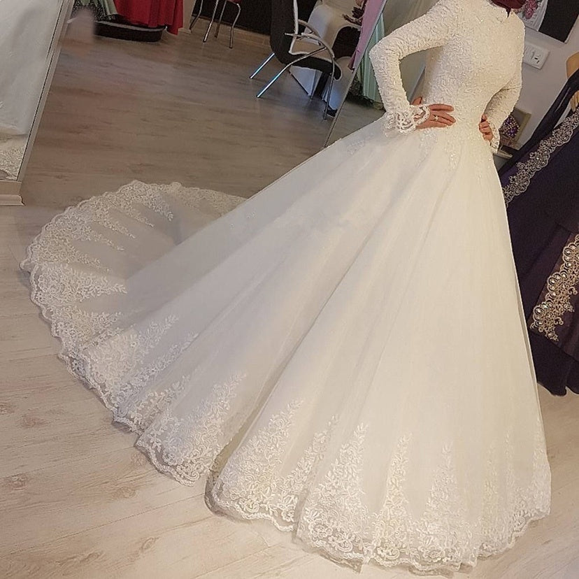 Robe de mariée musulmane robe de mariée perles robe de mariée