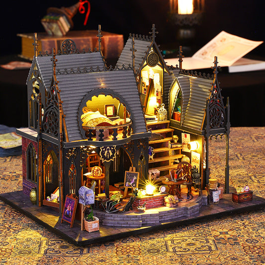 AEKYUNG Magic House Modèle de puzzle 3D assemblé à la main Modèle de maison miniature Ornements