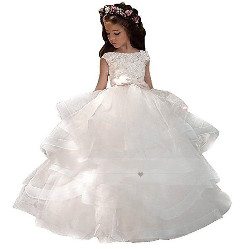 Robe de princesse longue pour spectacle de piano pour enfants