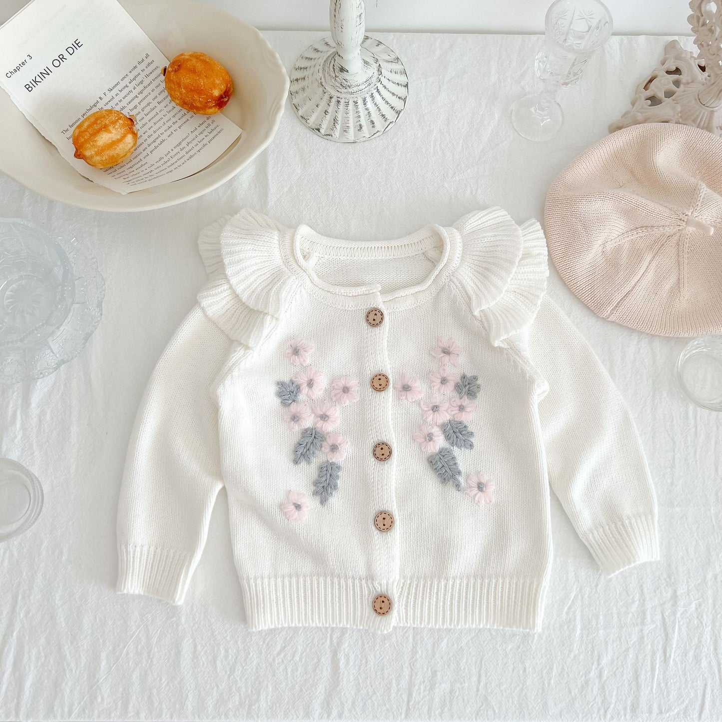 Combinaison brodée pour bébé, vêtements de sortie de princesse d'automne et d'hiver