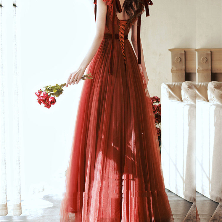 Women's Fashionable Red Engagement Dress