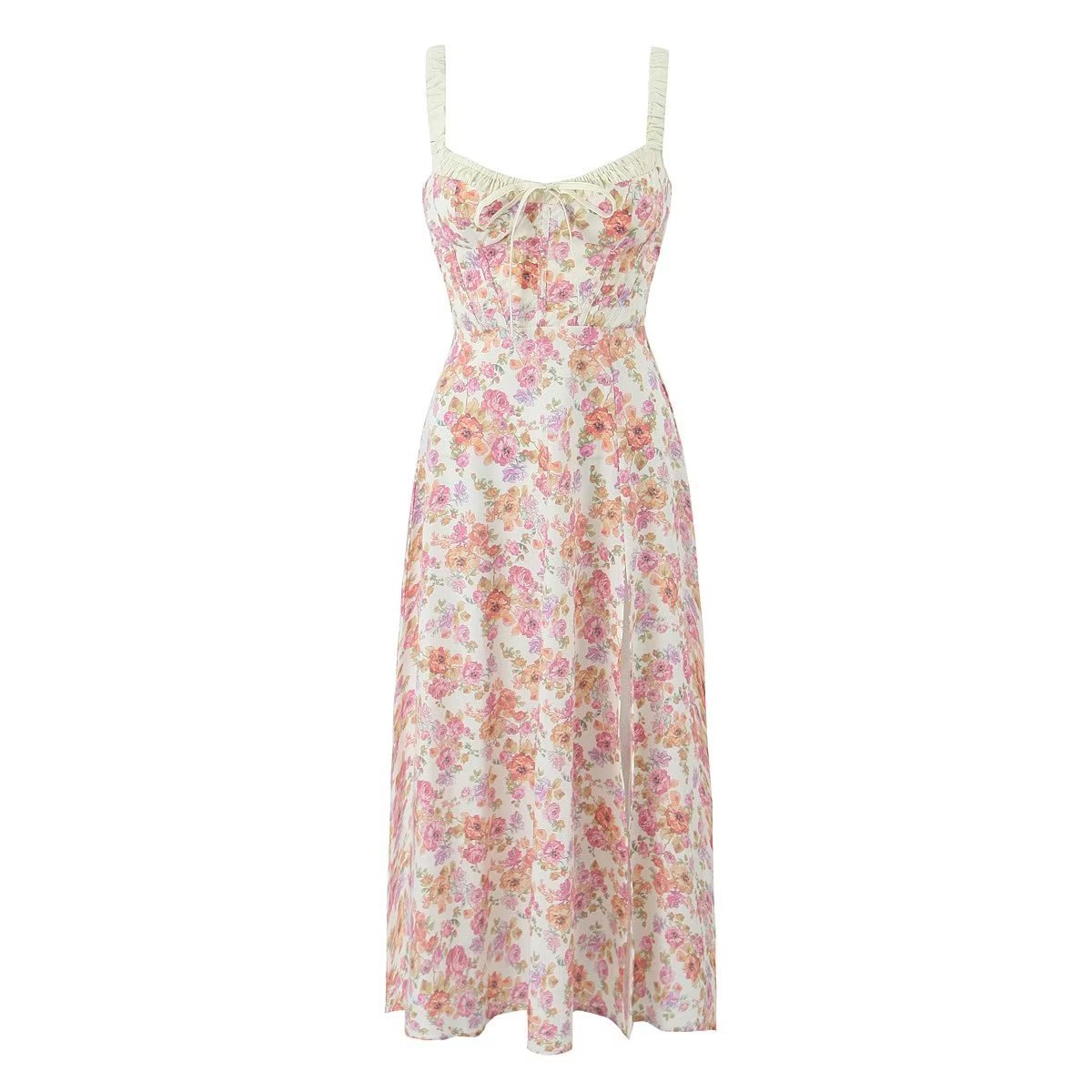 Women's Fashionable Floral Suspender Dress