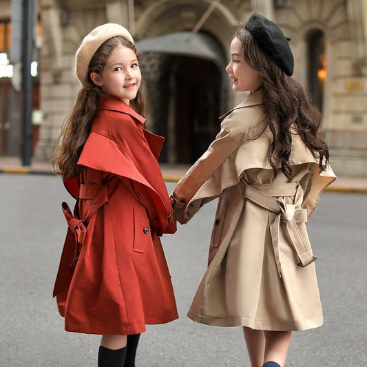 Veste à double boutonnage pour filles au printemps et en automne