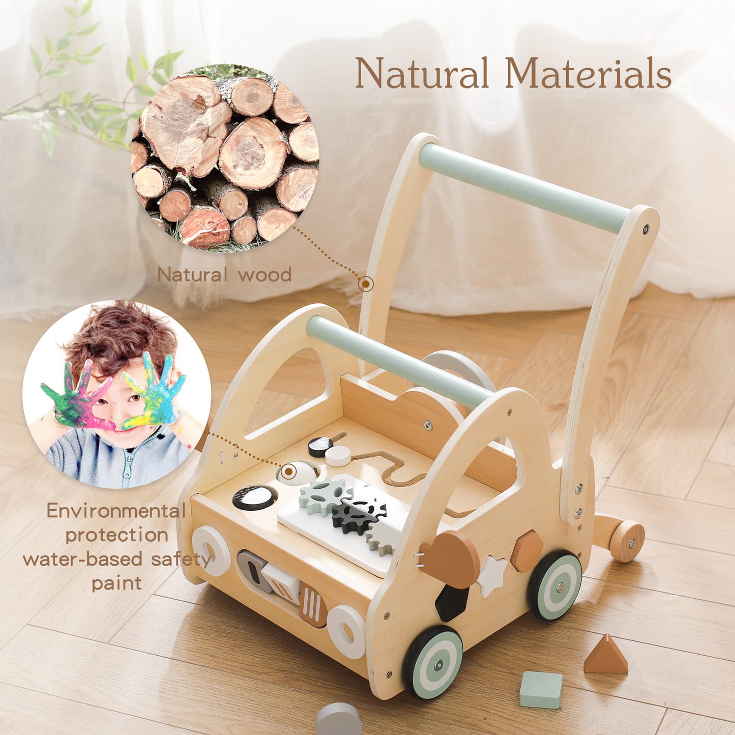 Puzzle en bois pour enfants, marcheur multifonctionnel