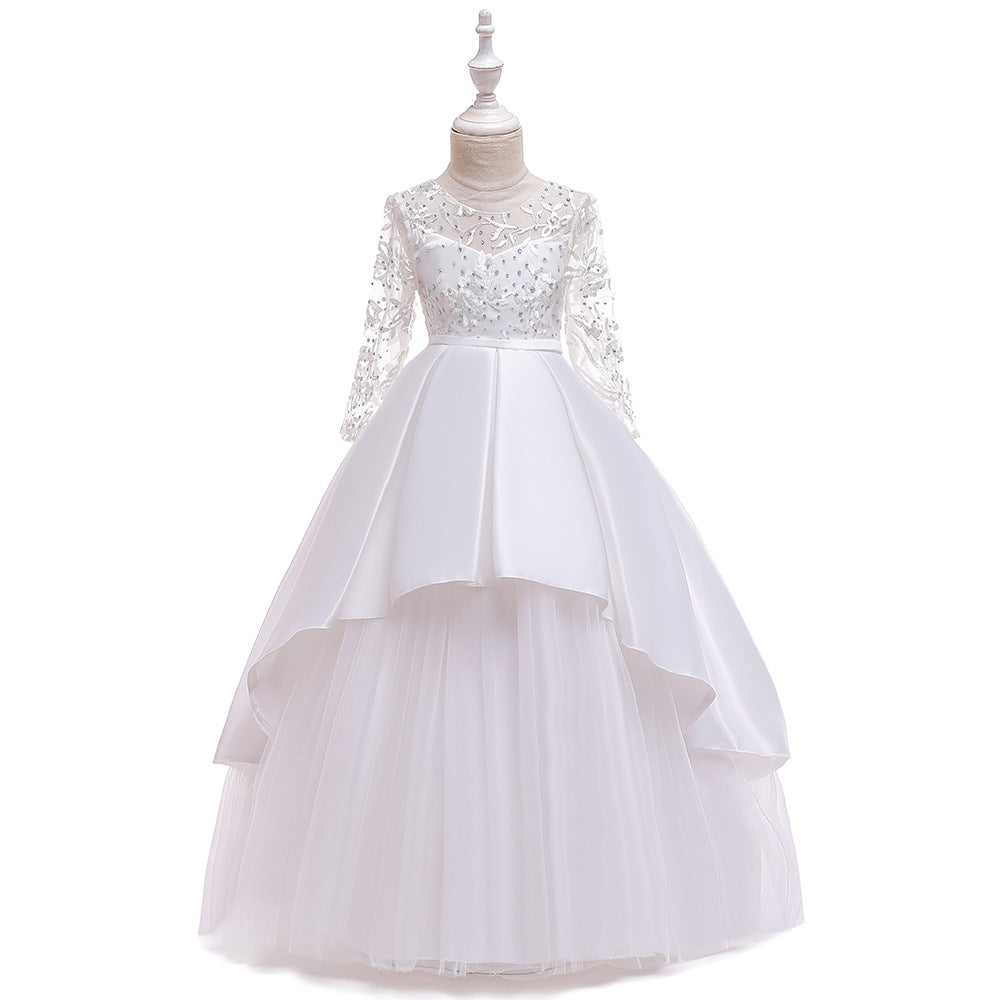 Children's Dress Princess Dress Mesh Flower Girl Western Style Wedding Dress