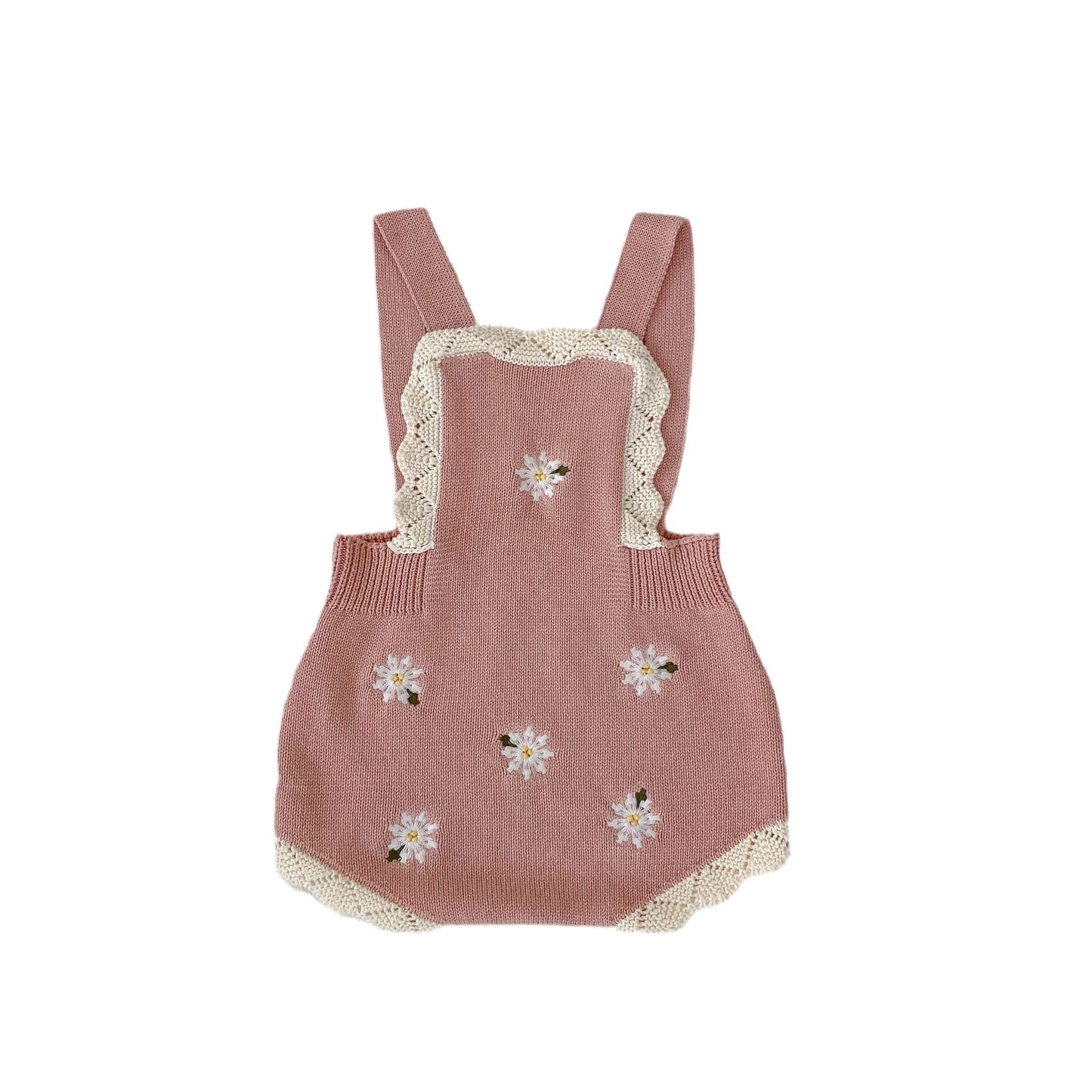 Ins Baby Autumn Clothing Knitted Embroidered Suspender Romper