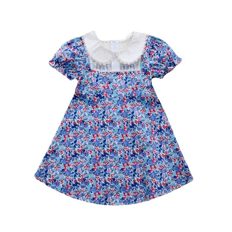 Robe en maille florale pour filles, personnalité de la mode