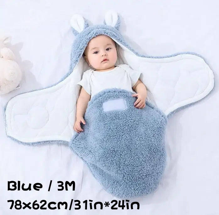 Saco de Dormir para Bebé Súper Suave, Manta para Recién Nacido de Lana Esponjosa, Mantas para Envolver, Envoltura para Bebés Unisex para Bebés Recién Nacidos, Niños, Niñas, con Función de Protección y Soporte para la Cabeza