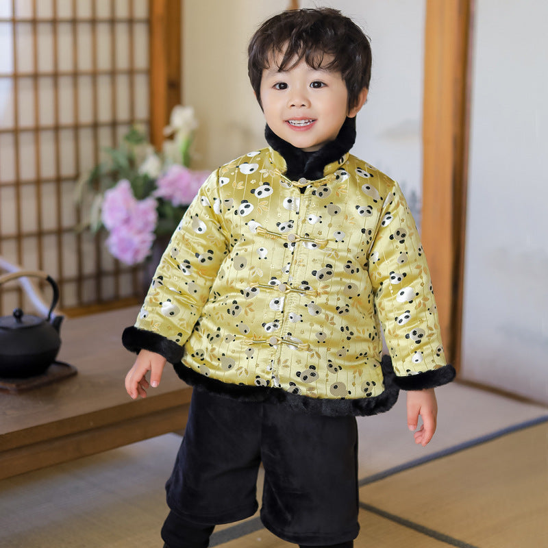 Hanfu Fleece-lined-year-old Red Festive Dress