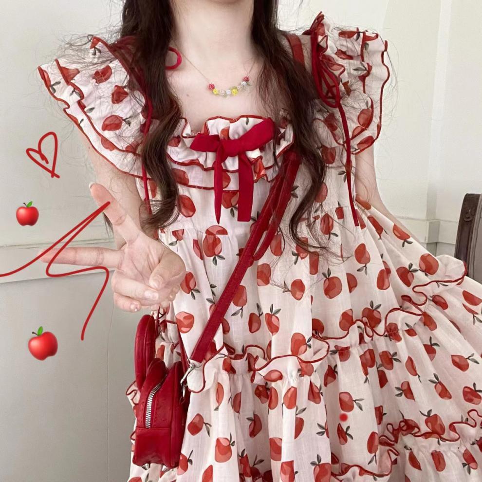 Robe d'été japonaise en dentelle ressemblant à un champignon d'arbre mignon