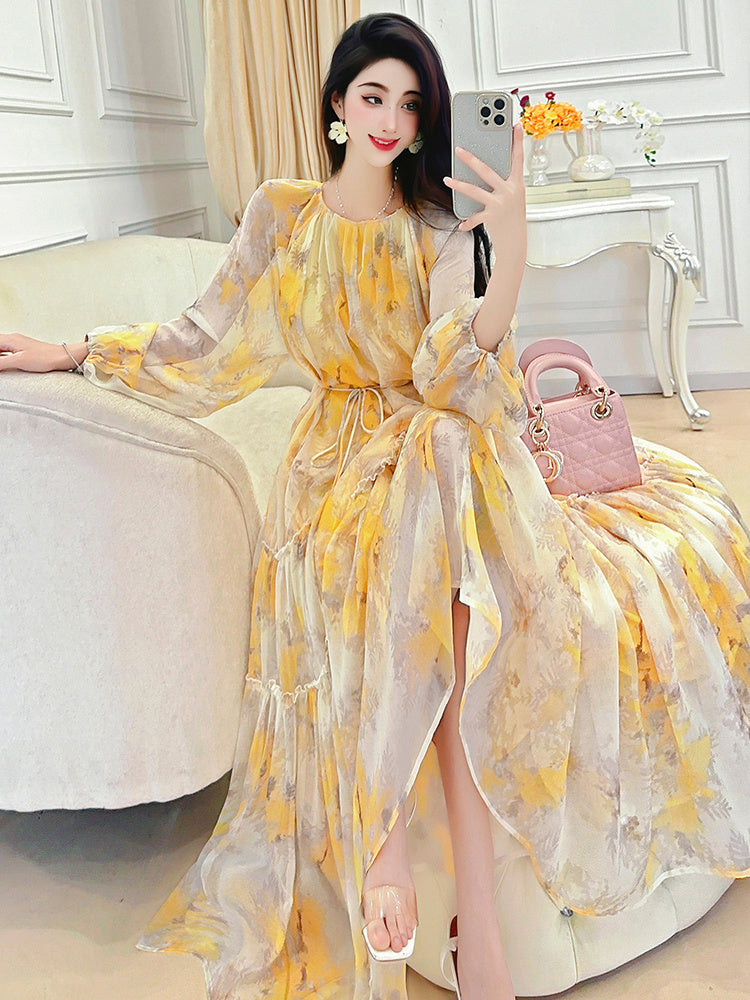 Women's Gentle Chiffon Floral Dress