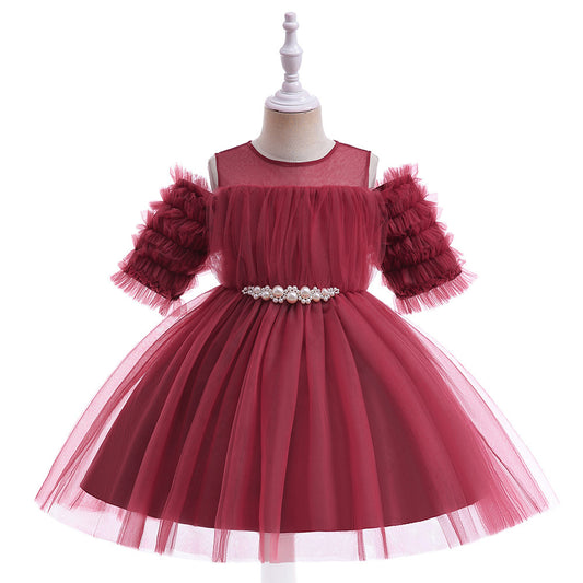 Robe de princesse en maille simple à la mode pour filles