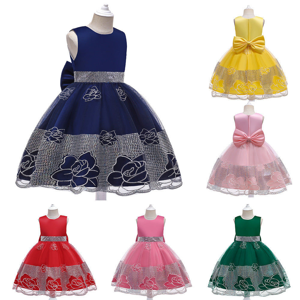 Forged Cloth Children's Dress Skirt School Piano Performance