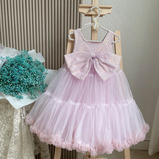 Baby Girl's Big Bow Mesh Dress