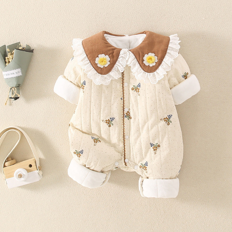 Winter Little Floral Baby Jumpsuits