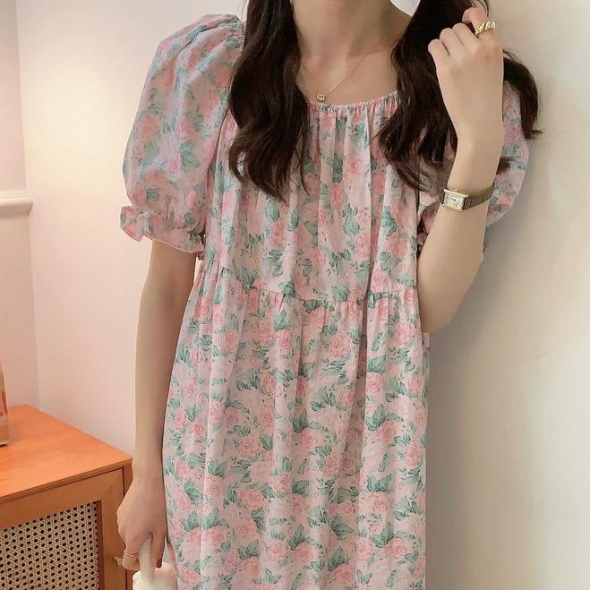 Women's Cotton Floral Homewear Dress