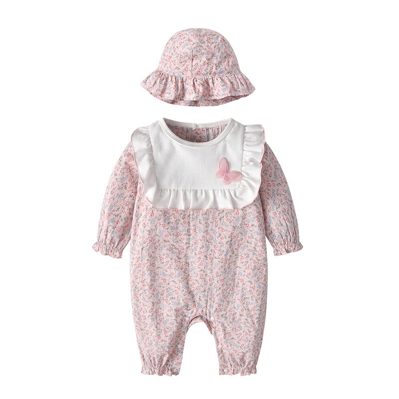 Cute Butterfly Hooded Baby Spring Jumpsuit