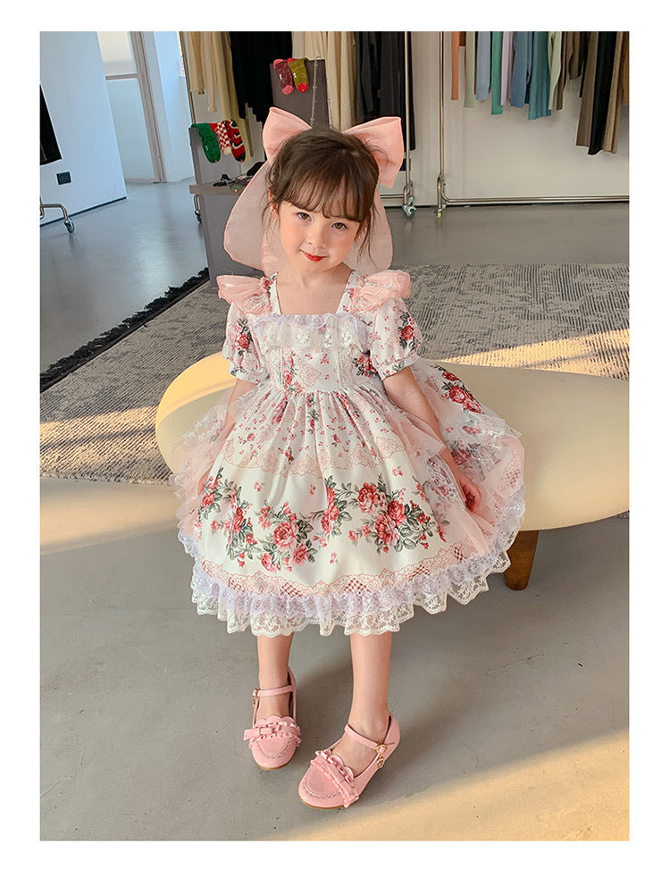 Vestido de verano para niñas estilo corte Vestido lolita