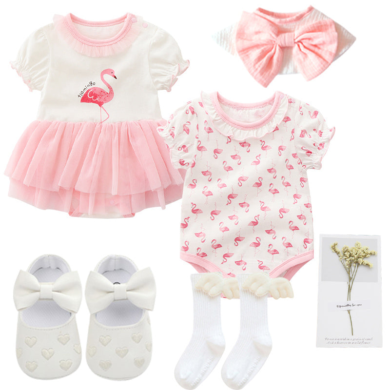 Coffret cadeau pleine lune pour bébé fille, barboteuse en coton, costume, robe de princesse, vêtements