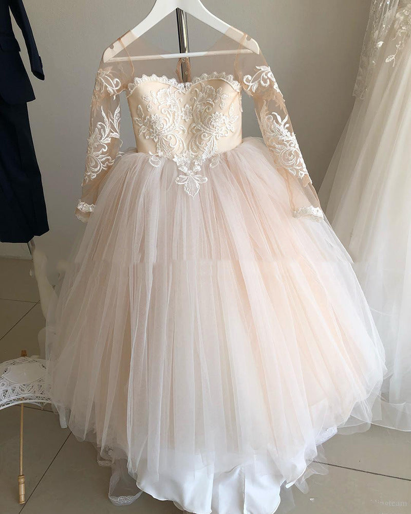 Bola Vestido de Novia de Niña Florista Cola