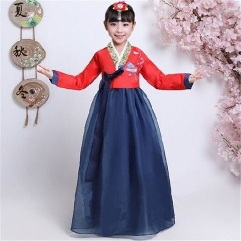 Ropa Fotografía Coreana Actuación de minorías para niños Traje de baile para niñas Hanbok