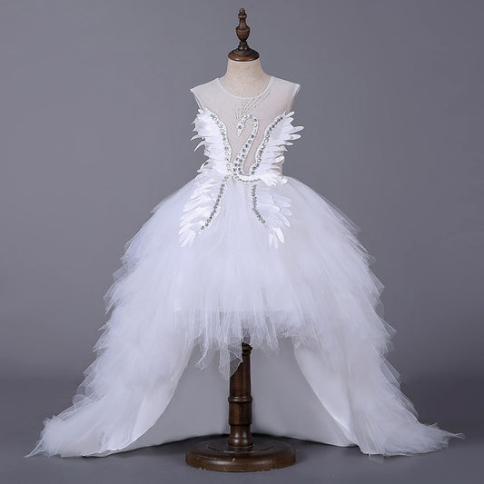 Fille Princesse Pompous Jupe Fleur Enfant Robe De Mariée