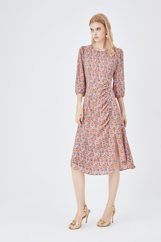 Robe pour femmes printemps été français avancé rétro coréen col carré romantique à fleurs