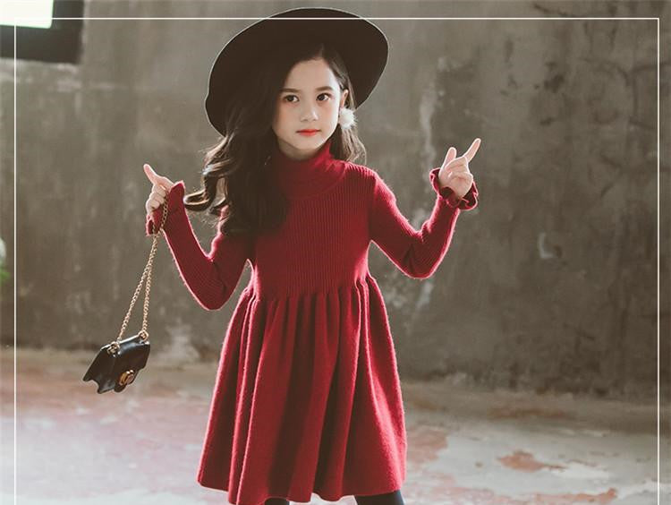 Robes pour filles en tricot pour grands enfants