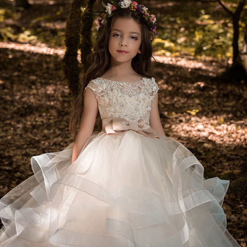 Robe de princesse longue pour spectacle de piano pour enfants