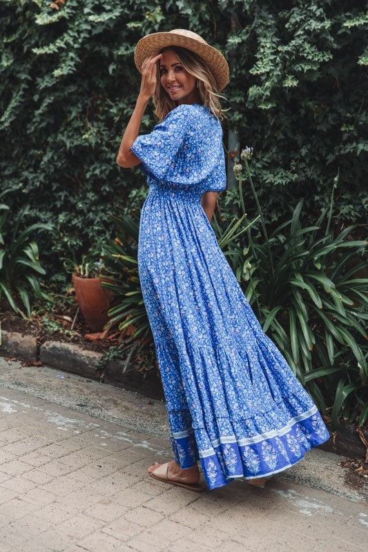 Vestido playero de verano con escote en V y manga corta para mujer, con estampado de posicionamiento de vacaciones, con borlas y cintura controlada con cordones