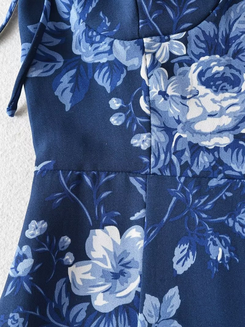 Ropa de mujer Vestido de tirantes con abertura y estampado floral de verano